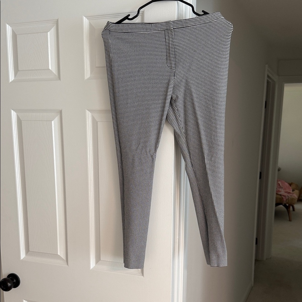 Theory Black and White Patterned Dress Pants